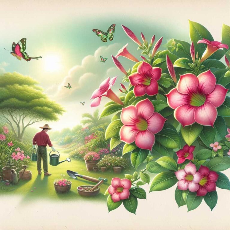 Dipladenia (Sundaville) priežiūra nuo A iki Ž: sodinimas, žydėjimas, žiemojimas ir klaidos, kurių vengti