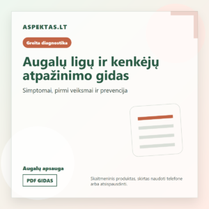 Augalų ligų ir kenkėjų atpažinimo gidas - Aspektas.lt PDF gido viršelis