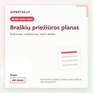 Braškių priežiūros planas - Aspektas.lt PDF gido viršelis