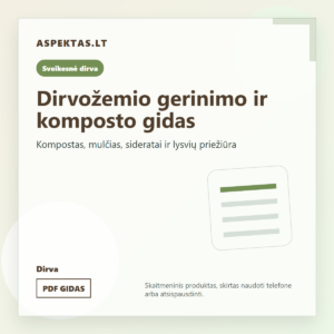Dirvožemio gerinimo ir komposto gidas - Aspektas.lt PDF gido viršelis