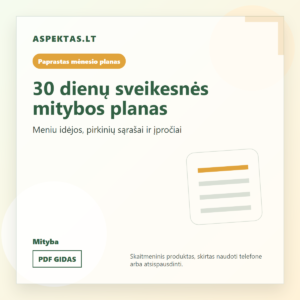 30 dienų sveikesnės mitybos planas - Aspektas.lt PDF gido viršelis