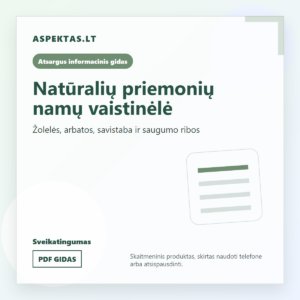 Natūralių priemonių namų vaistinėlė - Aspektas.lt PDF gido viršelis