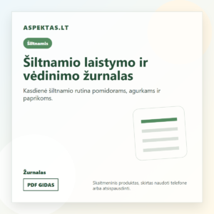 Šiltnamio laistymo ir vėdinimo žurnalas PDF viršelis