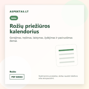 Rožių priežiūros kalendorius PDF viršelis