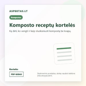 Komposto receptų kortelės PDF viršelis