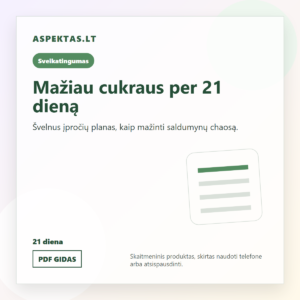 Mažiau cukraus per 21 dieną PDF viršelis