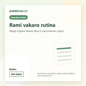 Rami vakaro rutina PDF viršelis