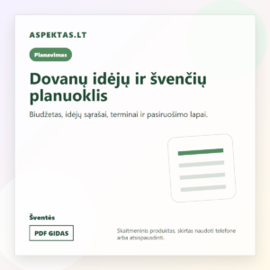 Dovanų idėjų ir švenčių planuoklis PDF viršelis