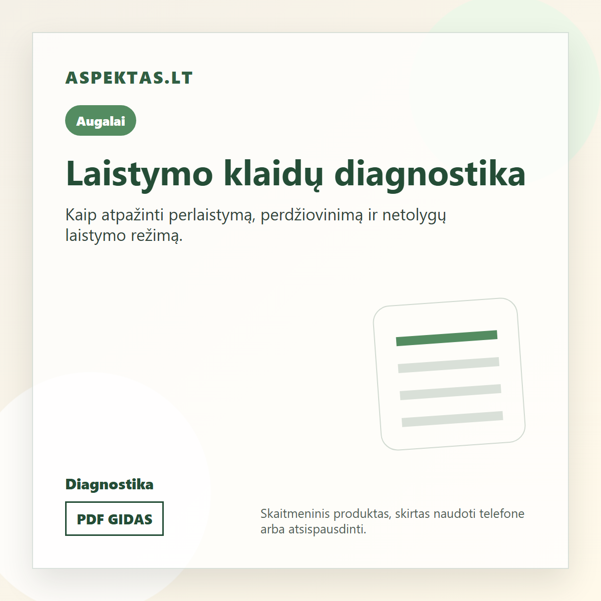 Laistymo klaidų diagnostika PDF viršelis