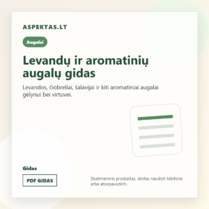 Levandų ir aromatinių augalų gidas PDF viršelis