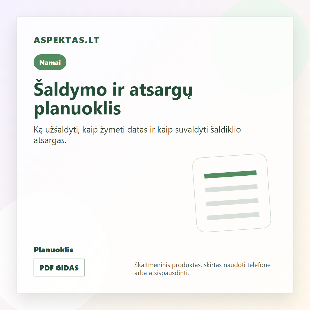 Šaldymo ir atsargų planuoklis PDF viršelis