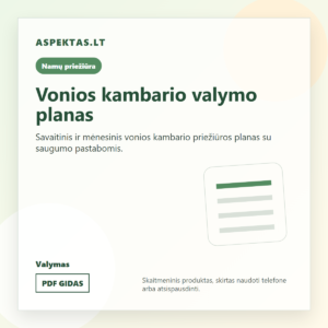 Vonios kambario valymo planas PDF viršelis