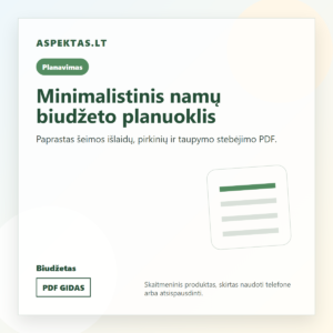 Minimalistinis namų biudžeto planuoklis PDF viršelis