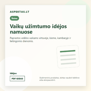 Vaikų užimtumo idėjos namuose PDF viršelis