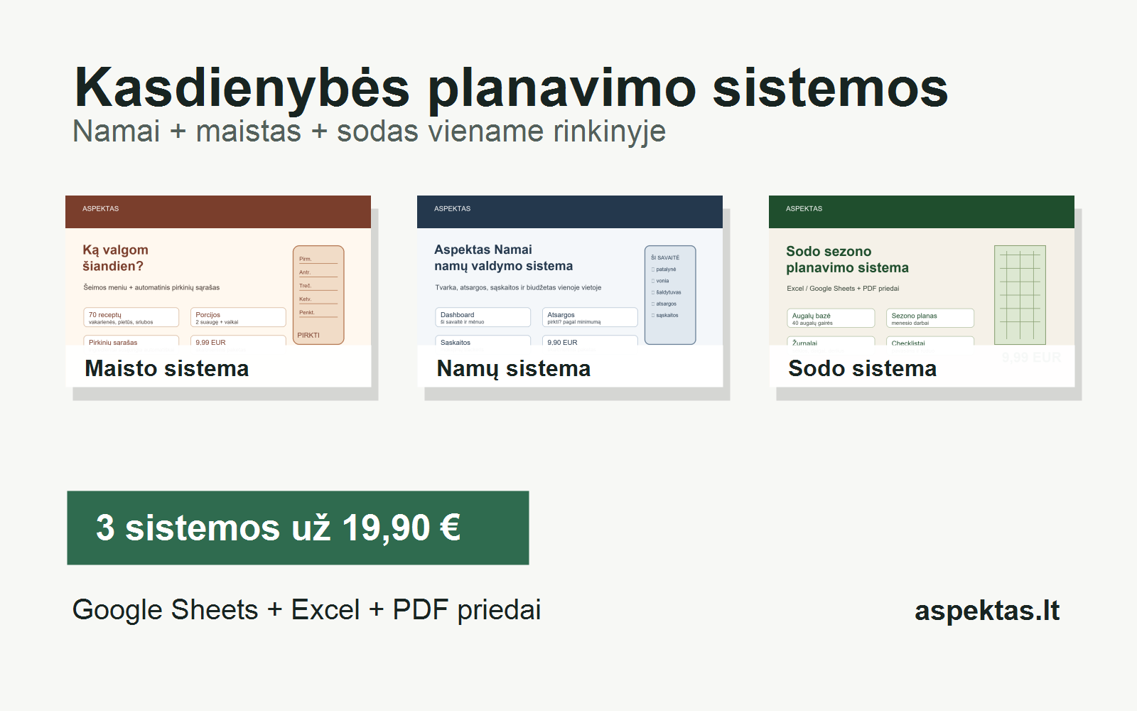 Aspektas kasdienybės planavimo sistemų rinkinys